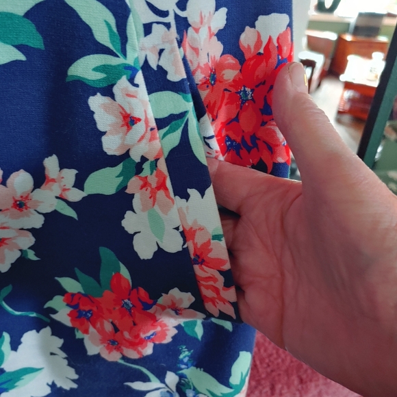 Land's End Floral Midi A Line Print Sleeveless Sheath Dress - Picture 10 of 10